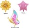 5 PCS Butterfly Foil Balloons Suit With Sunflower Pentagram Foil Balloons
